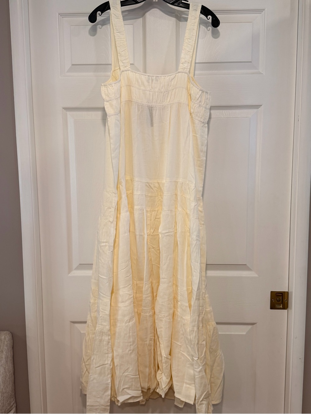 J. Crew Cream Airy gauze tiered maxi dress Cover Up Size L #314 - Picture 6 of 17